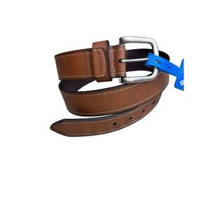 Columbia Men's Size XL 42-44 Tan Silver Buckle Leather Belt NWT